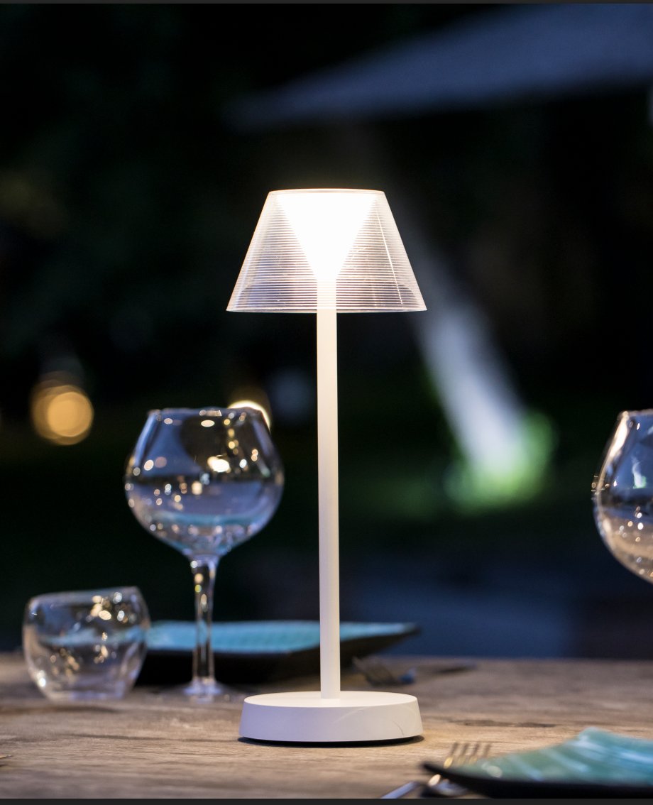 LUMISKY Lampe de table LED sans fil Standy Mini Rock - H 25 cm - Gris et  blanc - La Poste