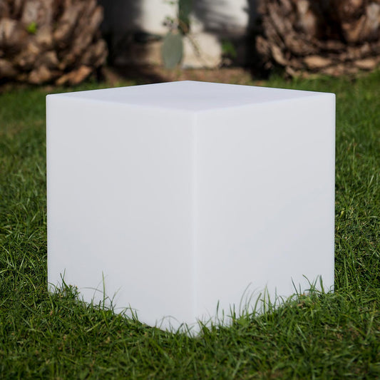 Cube lumineux tabouret sans fil LED multicolore dimmable CARRY 40cm avec télécommande et socle à induction - REDDECO.com