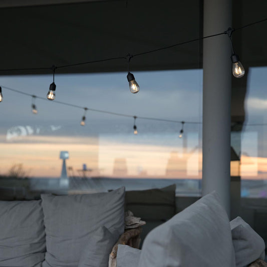 Guirlande lumineuse solaire 10 ampoules à filament vintage LED blanc chaud MAFY SOLAR 6.50m - REDDECO.com