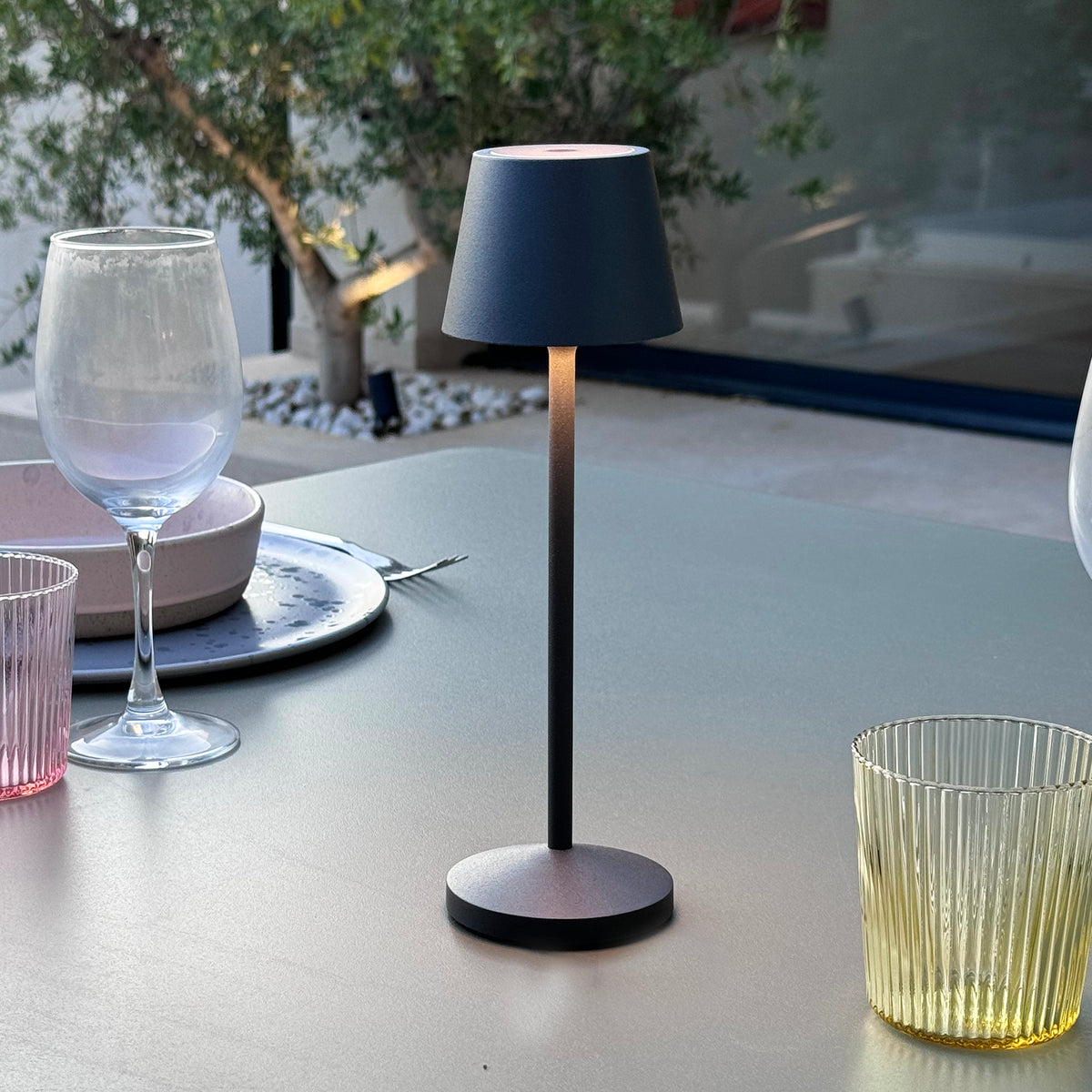 Lampe de table sans fil EMILY Gris H25cm –