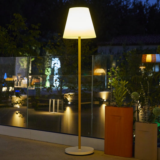 Lampe sans fil LED intégrée dimmable 5W Woody Lumisky bois blanc l.18 x H.  39 x P.18 x Ø 18 cm
