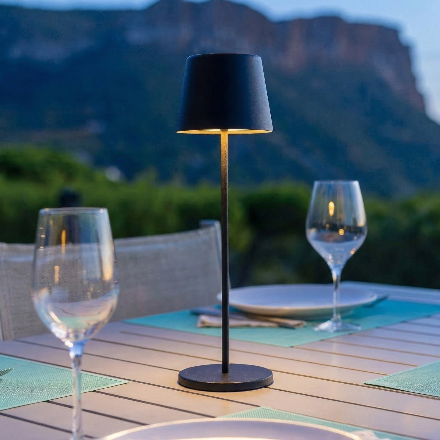 Desk lamp touch wireless aluminum black LED white dimmable KELLY BLACK H38cm