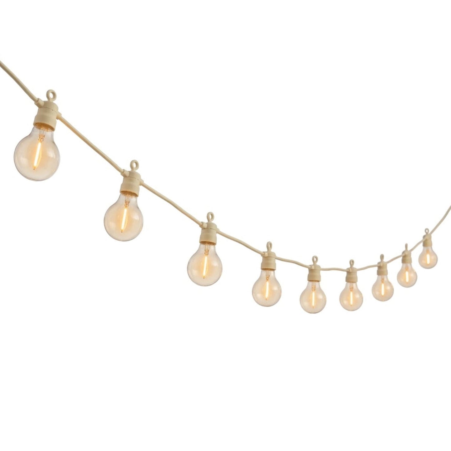 Guirlande lumineuse extérieur beige 10 globes transparents raccordable LED blanc chaud PARTY MAX CLEAR CREAM 8m