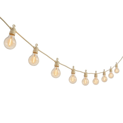Guirlande lumineuse extérieur beige 10 globes transparents raccordable LED blanc chaud PARTY MAX CLEAR CREAM 8m