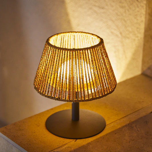 Lampe de table sans fil LED intégrée dimmable 1.2 W Luny Lumisky bois blanc  mat l.18 x H. 28 x P.18 x Ø 18 cm