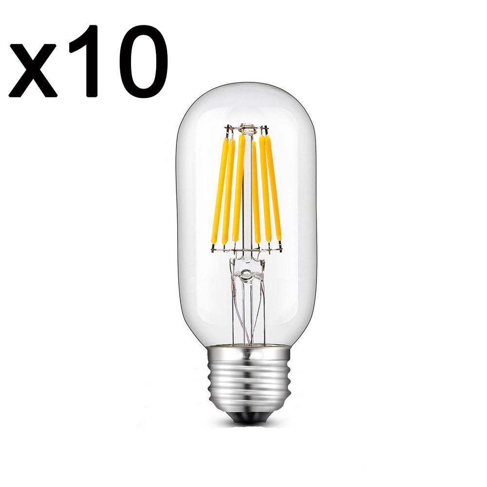 Lot de 10 Ampoule filament LED E27 blanc chaud SEDNA E27 T45 6W H12cm - REDDECO.com