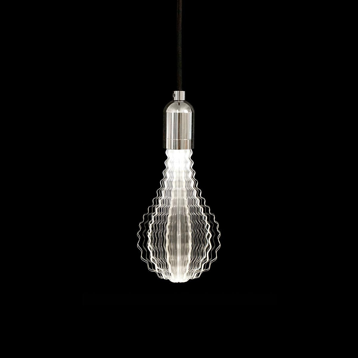 Ampoule LED plexiglass transparent E27 blanc chaud SWEET WAVY H21cm - REDDECO.com