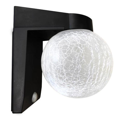Applique murale solaire boule craquelée LED blanc chaud CRACK BALL WALL H21cm avec détecteur de mouvement - REDDECO.com