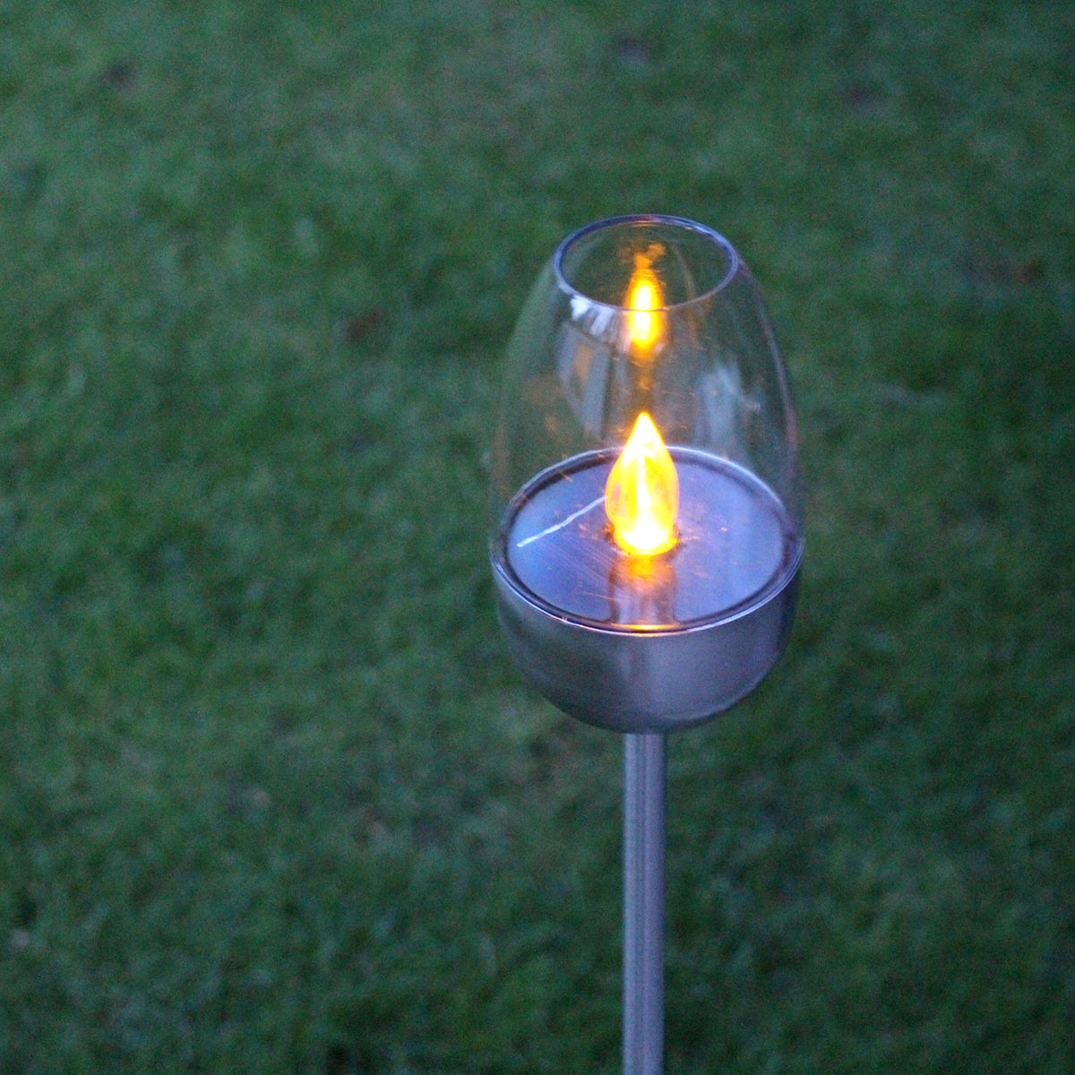 Balise solaire à planter effet bougie LED blanc chaud OLYMPE H113cm - REDDECO.com