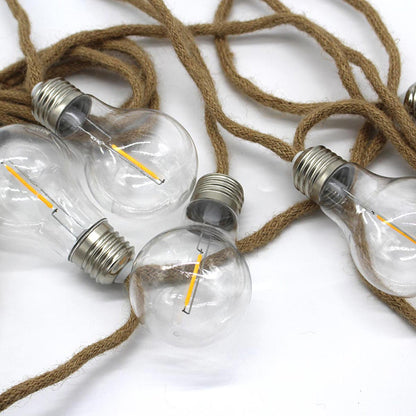 Guirlande lumineuse extérieur en corde 10 ampoules filament transparentes LED blanc chaud FANTASY CORD 7.70m - REDDECO.com