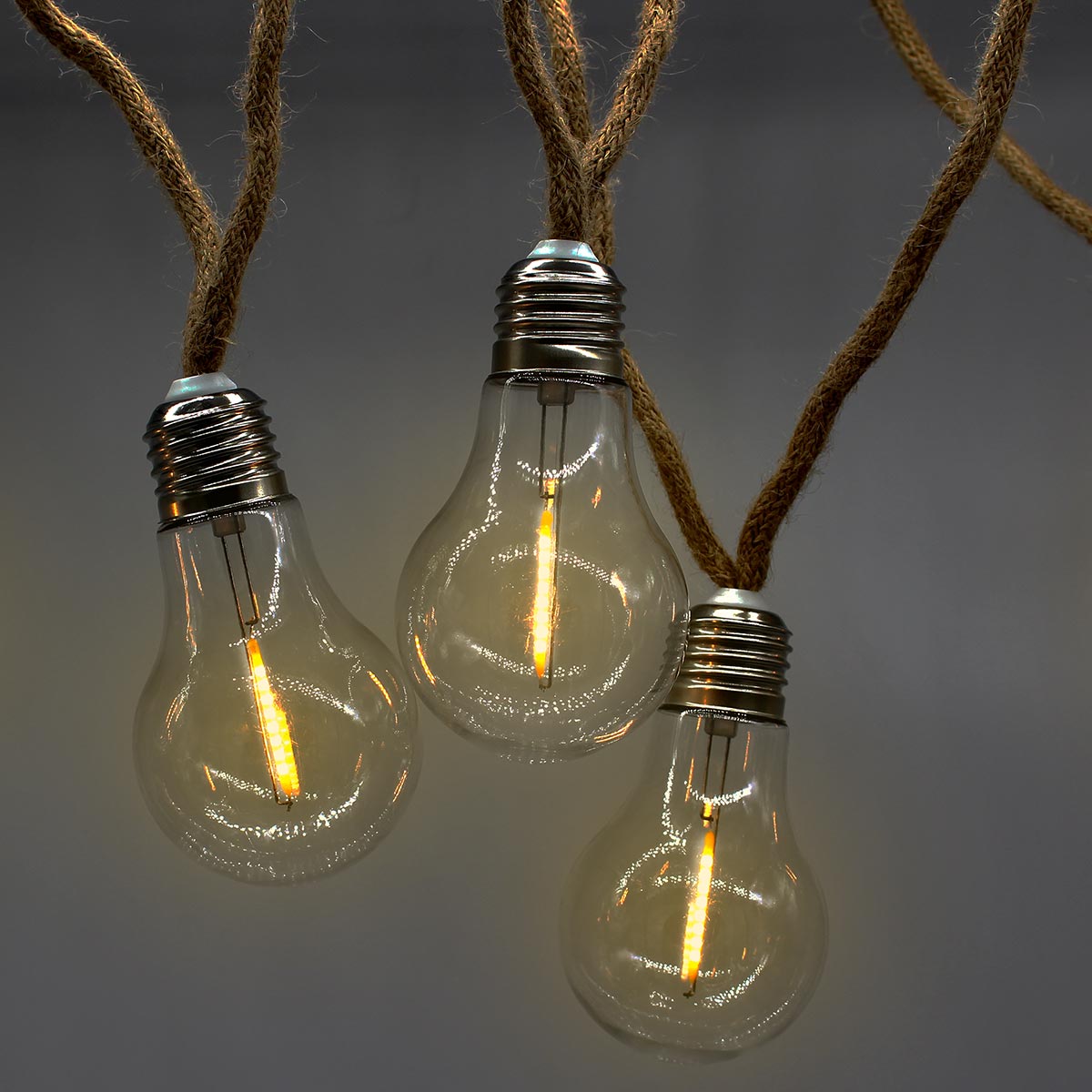 Guirlande lumineuse extérieur en corde 10 ampoules filament transparentes LED blanc chaud FANTASY CORD 7.70m - REDDECO.com