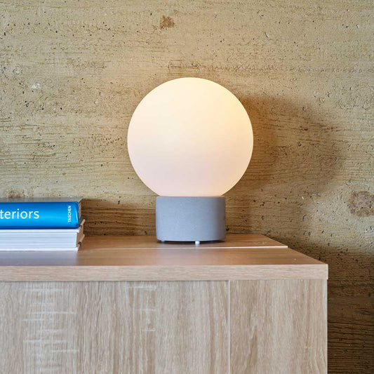 Lampe de table sans fil pied en acier gris LED blanc chaud/blanc dimmable  STANDY MINI Rock H25cm : : Luminaires et Éclairage