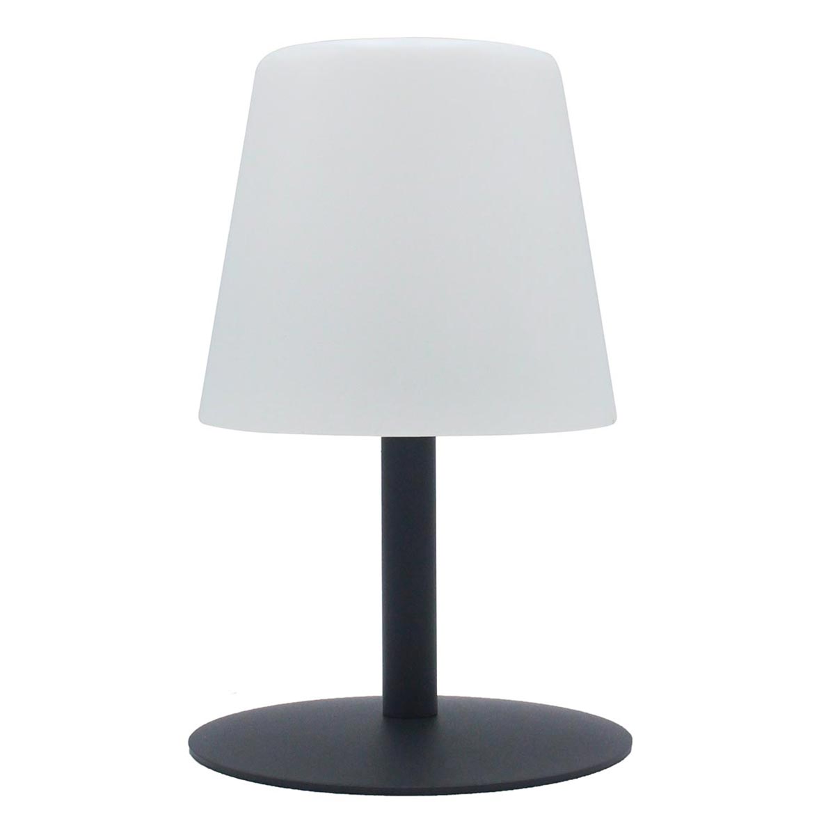 Lampe de table sans fil pied en acier gris LED blanc chaud/blanc dimmable STANDY MINI Rock H25cm - REDDECO.com
