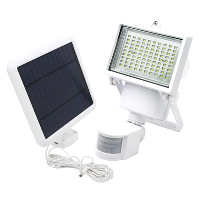 Projecteur solaire blanc eclairage puissant panneau solaire déporté LED blanc COOPER WHITE H22cm avec détecteur de mouvement orientable - REDDECO.com