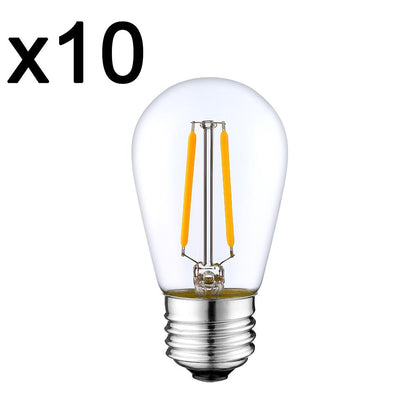 Lot de 10 Ampoule filament LED E27 blanc chaud XENA E27 S45 2W H10cm - REDDECO.com
